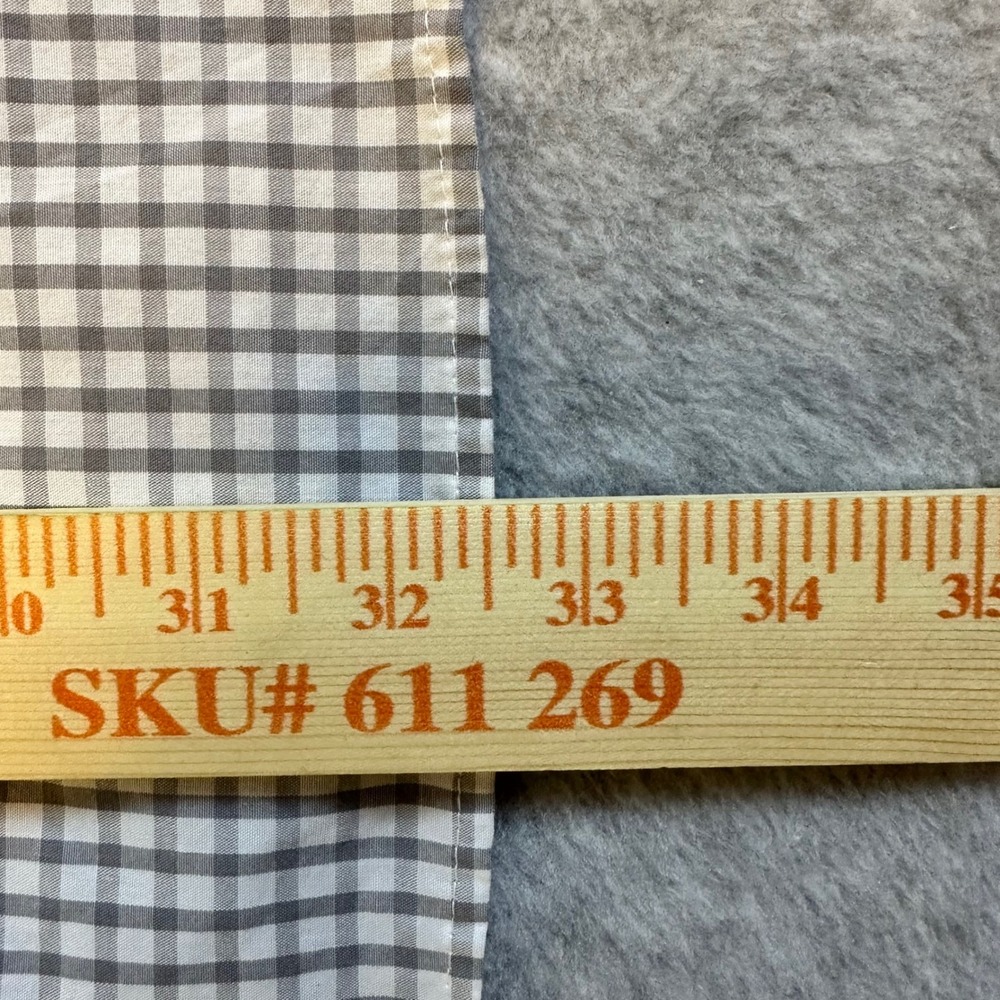 Vantage Mens 2X Grey Gingham Long Sleeve Button Down Shirt Bird Logo Pocket - Picture 6 of 12